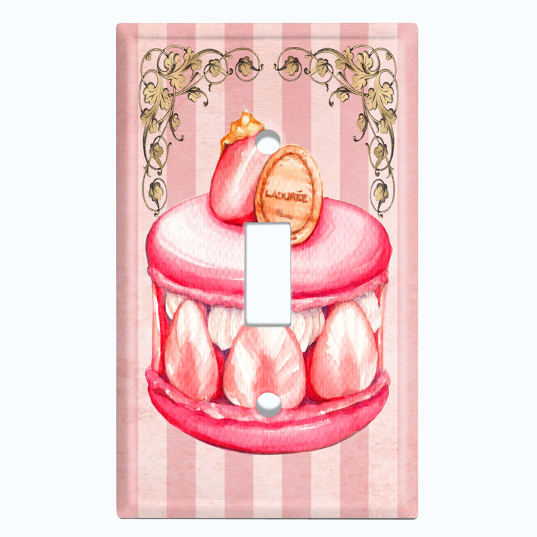 WorldAcc Metal Light Switch Plate Outlet Cover (Rose Petal Macaron Pink